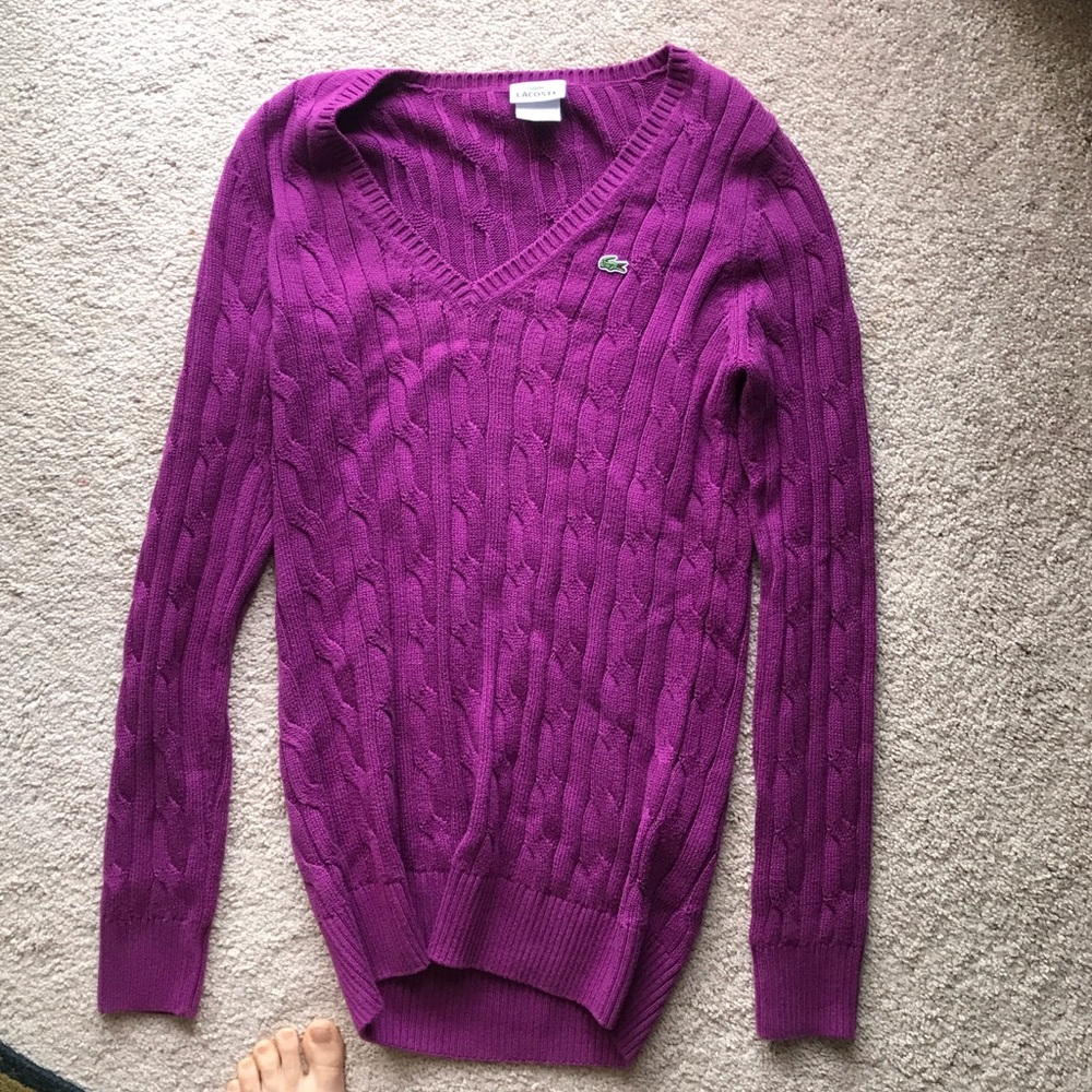 Lacoste purple cotton sweater size 40